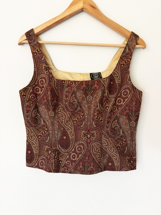 Vintage Tops - Vintage Laura Ashley Paisley Brocade Tank Top sz. 8